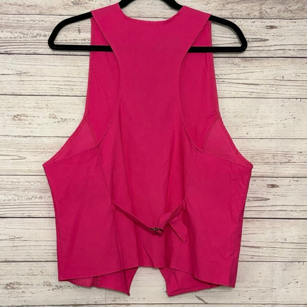 NWT‎ Designs by Olivia Pink Waistcoat Three Button Vest XL - Picture 5 of 6